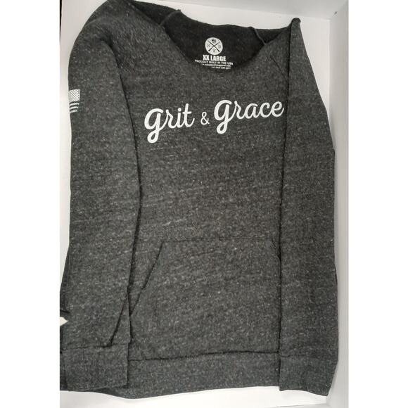 RWB Grit & Grace Sweatshirt/USA /Grunge/Comfy/Patriotic/2X/ Rock/Hip-Hop/Retro - Picture 2 of 8